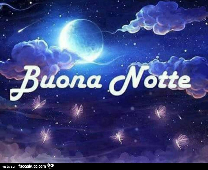 Nuvole e luna. Buona notte