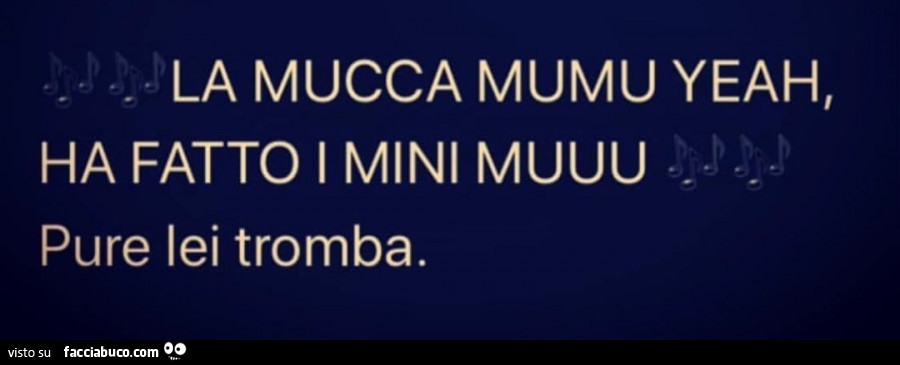 La mucca mumu yeah, ha fatto i mini muuu pure lei tromba
