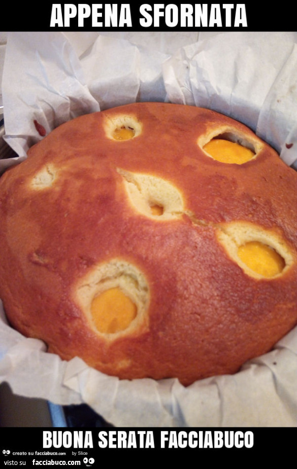 Appena sfornata buona serata facciabuco