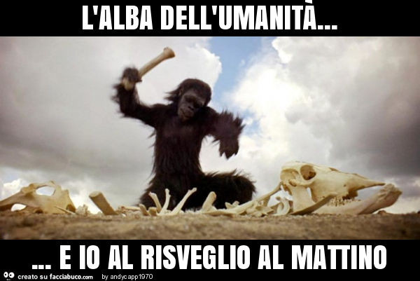 L'alba dell'umanità… e io al risveglio al mattino