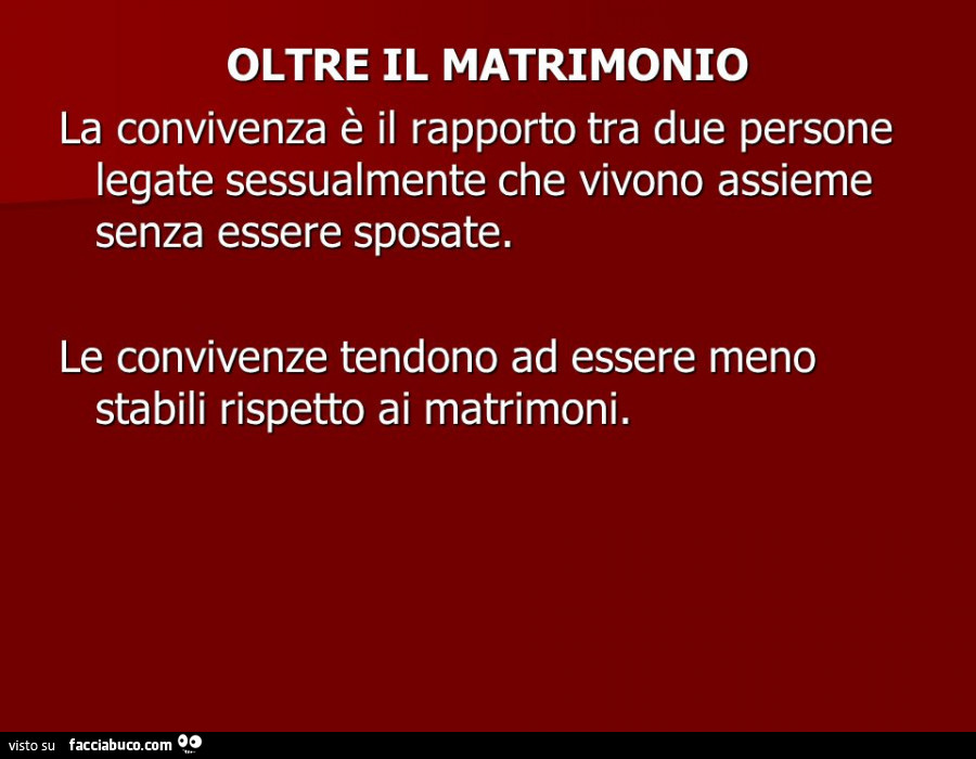 Vantaggi Del Matrimonio Rispetto Alla Convivenza Oltre il matrimonio la convivenza è il rapporto tra due persone legate