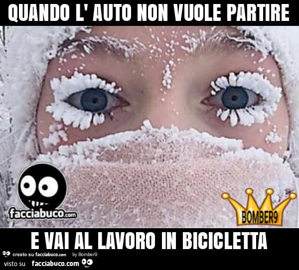 Quando l' auto non vuole partire e vai al lavoro in bicicletta