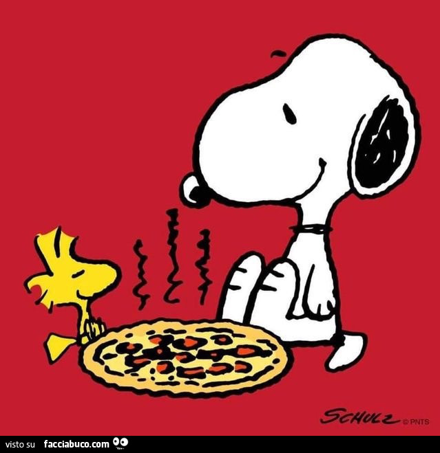 Snoopy con la pizza