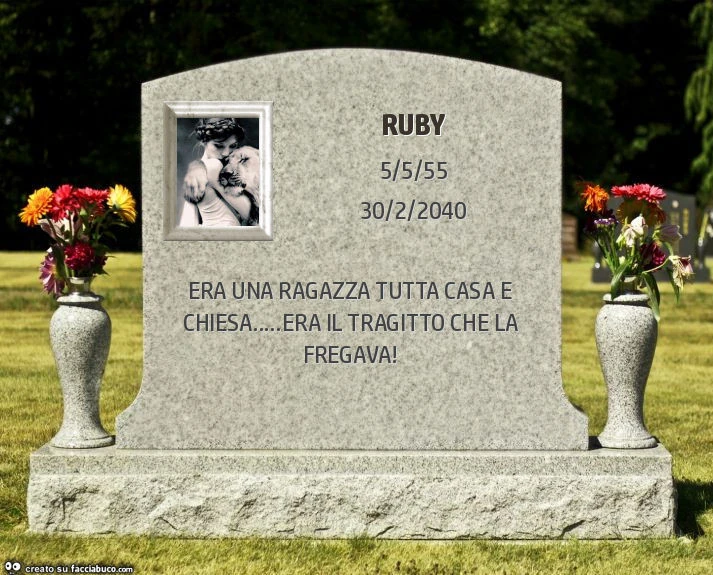 Ruby. Era una ragazza tutta casa e chiesa&hellip; era il tragitto che la fregava