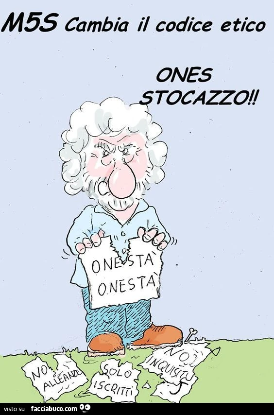 M5S cambia il codice etico. Ones stocazzo