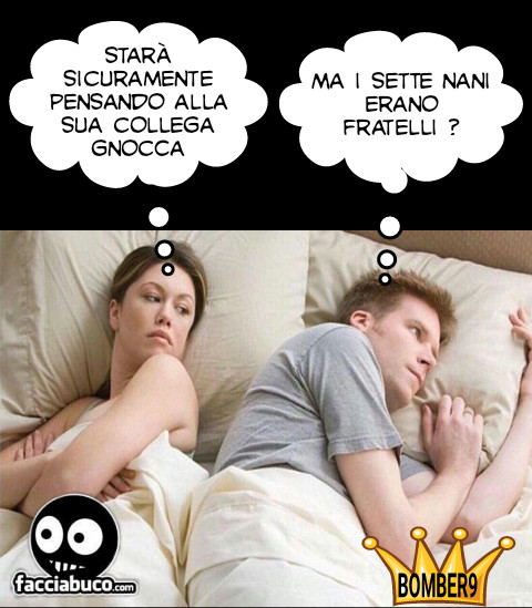 Starà sicuramente pensando alla sua collega gnocca ma i sette nani erano fratelli