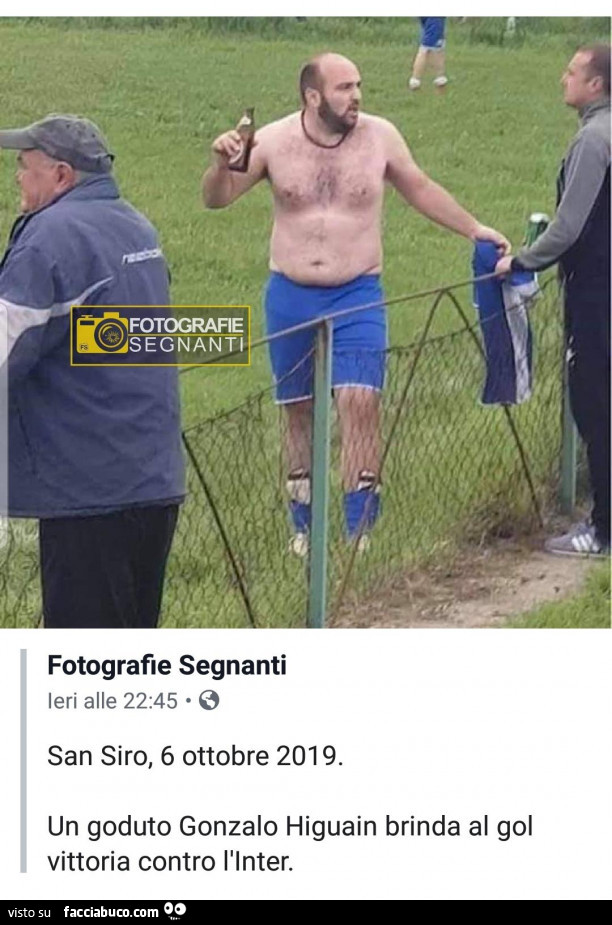 San Siro 6 Ottobre 2019. Un goduto Gonzalo Higuain brinda al gol vittoria contro l'inter