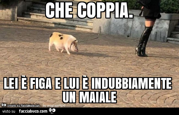 Che coppia. Lei è figa e lui è indubbiamente un maiale