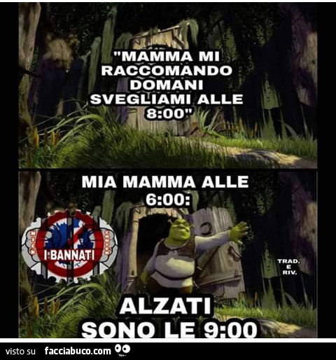 Mamma mi raccomando domani svegliami alle 8 mia mamma