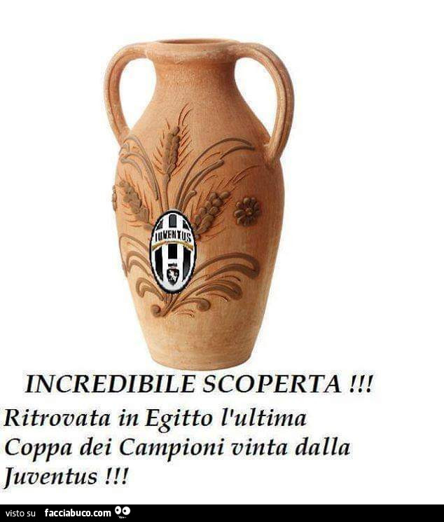 Incredibile scoperta ritrovata in egitto l'ultima coppa dei campioni vinta dalla juventus