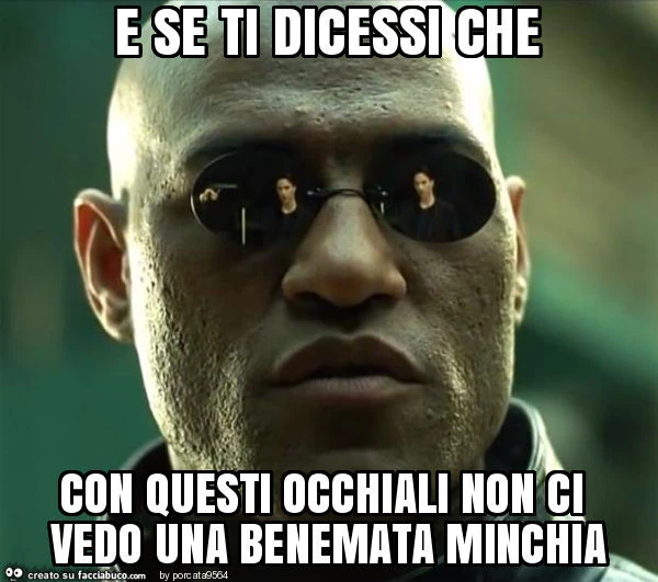 E se ti dicessi che con questi occhiali non ci vedo una benemata minchia